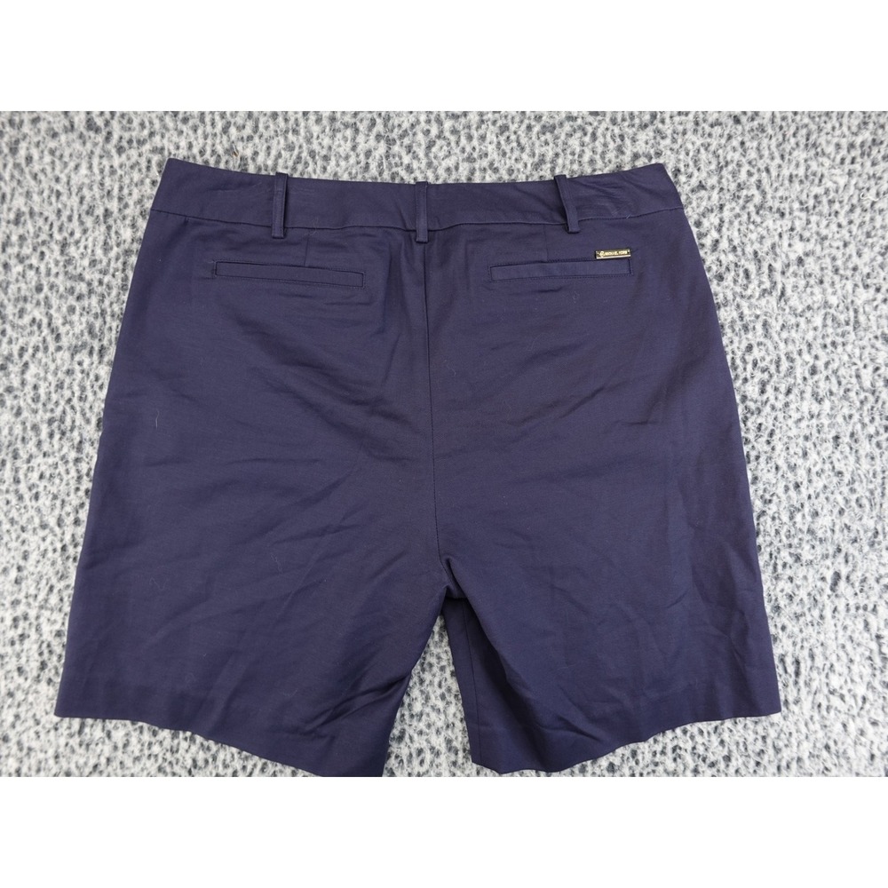Michael Kors Shorts Womens 12 Navy Blue Tailored Chino Mid Rise SM11 - Picture 11 of 13